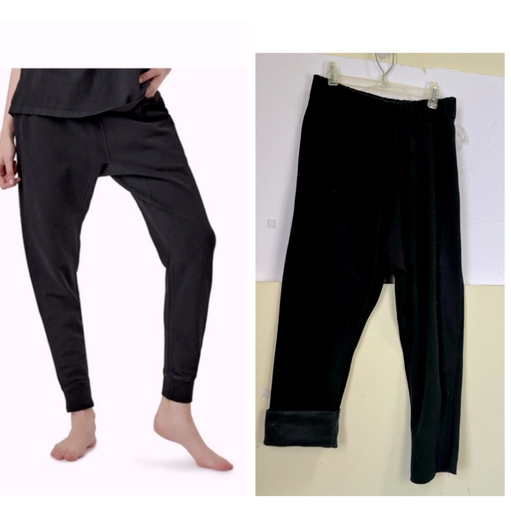 TKEEKS Warm Lined Drop Crotch Cotton Sleek Pants Fleece Oversized Track Joggers